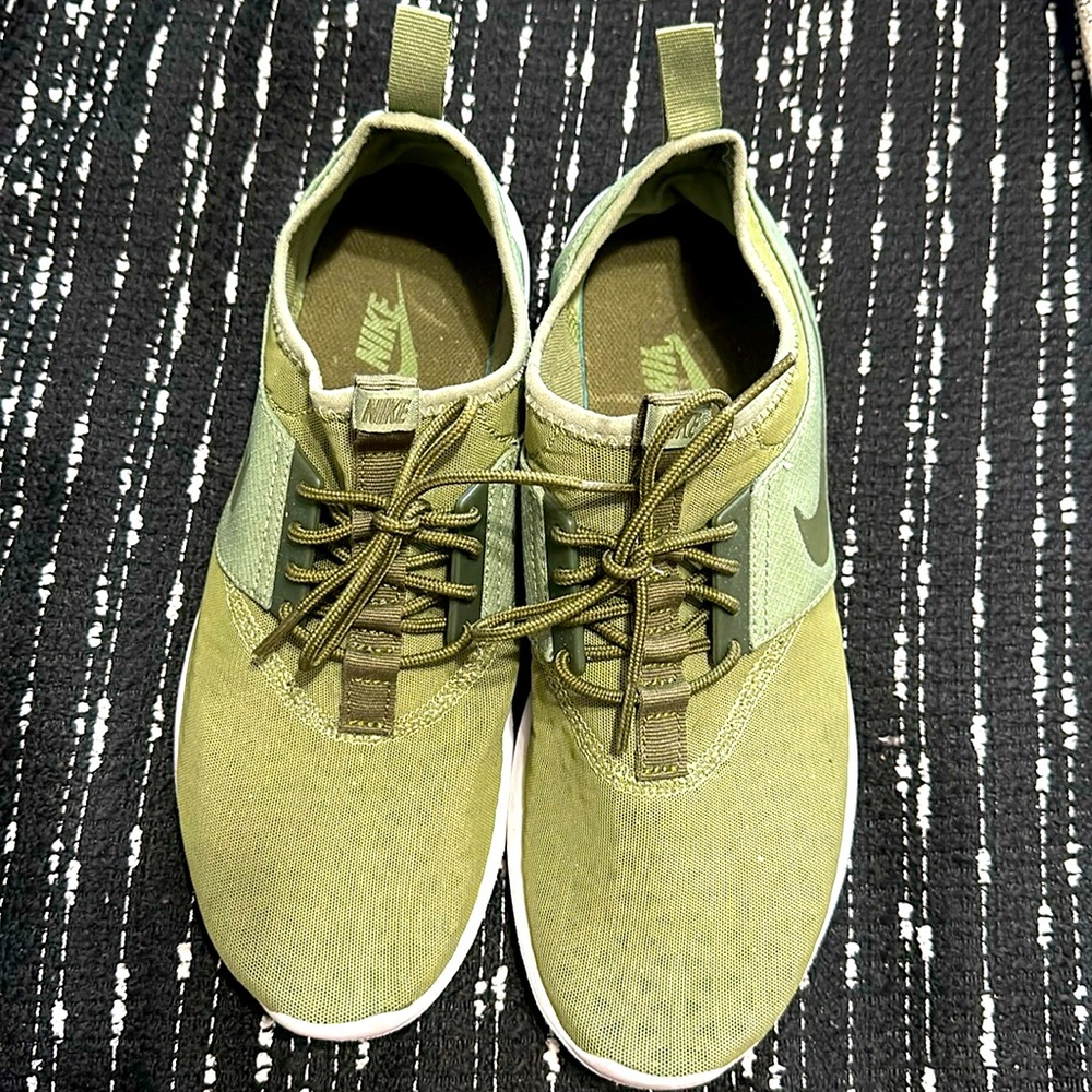 Nike sock sneakers, olive green size 10